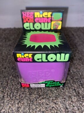 Nee Doh Nice Cube Glow - Purple Super Solid Squish